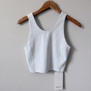 NWT Lululemon Ribbed Softstreme Cropped Tank Light Vapor Size 6